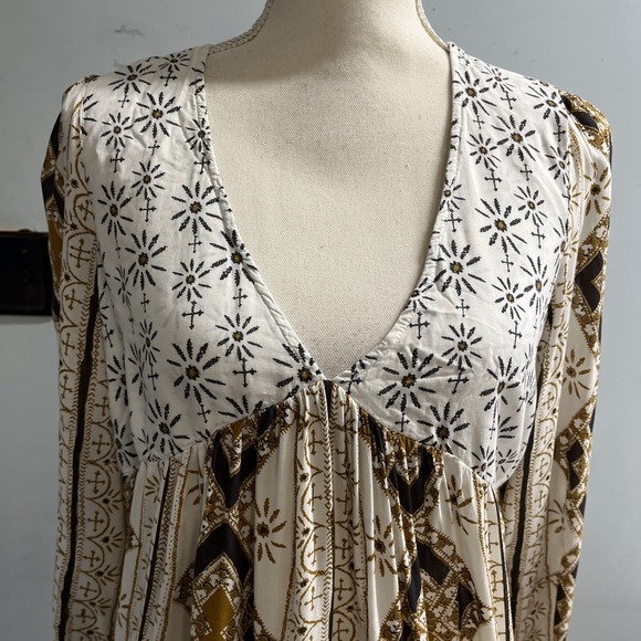 Free People Top Babydoll Oversized Tunic Boho Tiered Hi Low Size S Festival - Picture 3 of 9